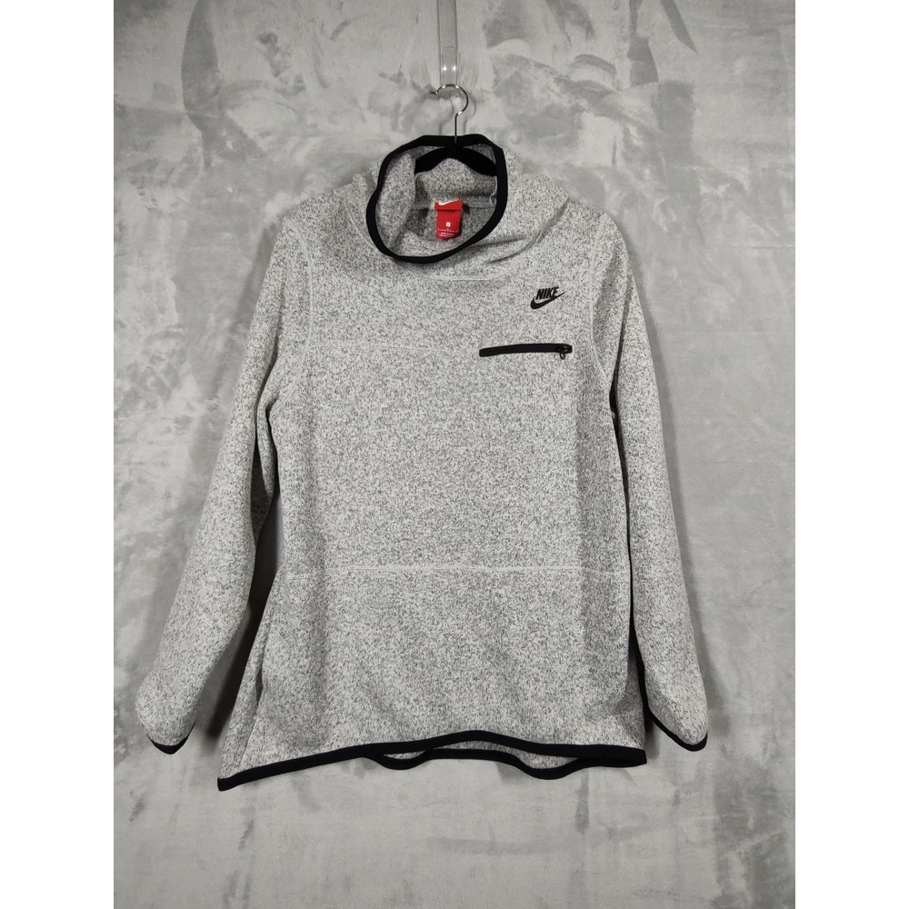 Nike Womens Therma-FIT Cowl Neck Fleece Pullover Grey‎ Marled Large 3617